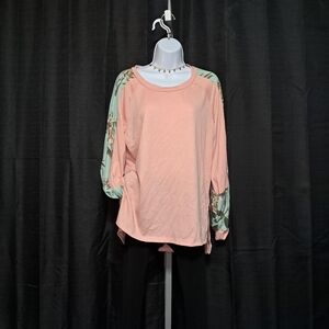 Floral Sleeve Blush Top